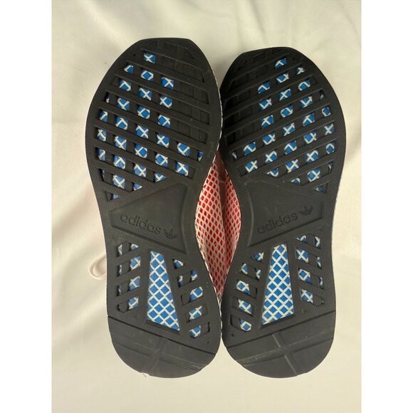 NWOT Size 10 -adidas Deerupt SolarRed Bluebird Men’s Athletic Runner Shoe (CQ262 main image 7